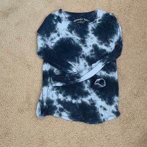 Dark and light blue tie-dye shirt